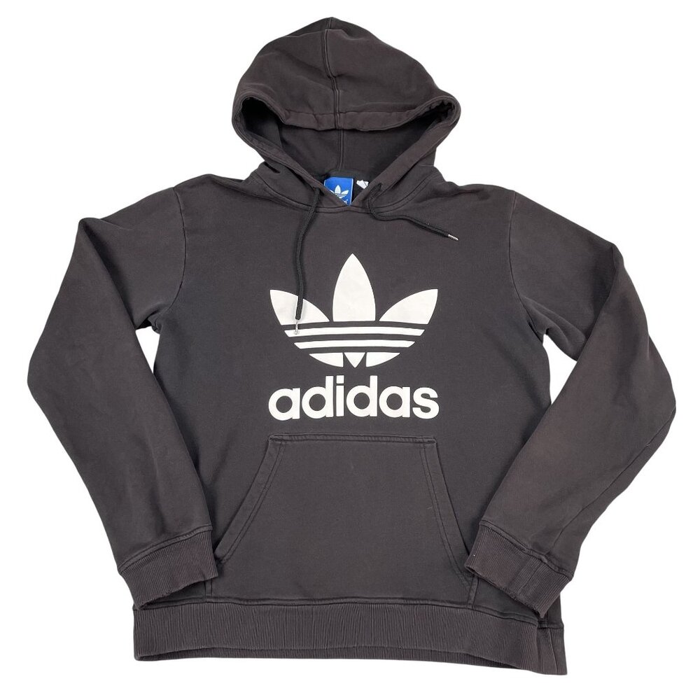Adidas Mens Black Trefoil Hoodie Sz Medium
